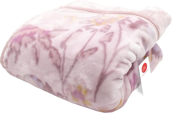 Thick, 5.3 lbs 2.4 kg Type, Fluffy, Warm, 2-Piece Set, Single, 55.1 x 78.7 inches 140 x 200 cm, Layla Pattern Pink, Fluffy Volume and Comfortable Warmth, Highly Moisturizing, Washable with Water