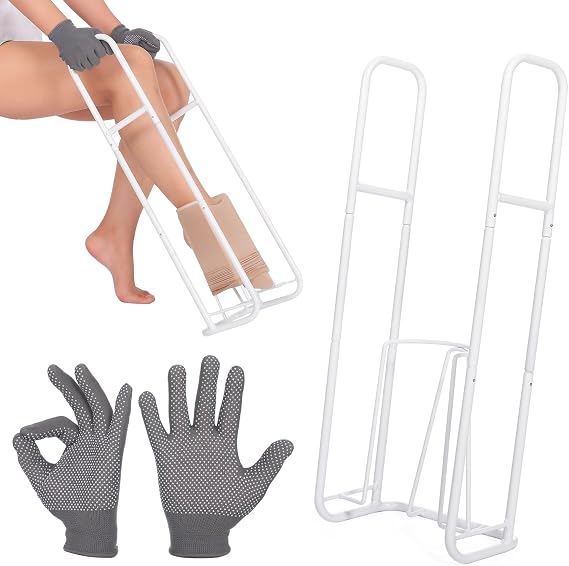 Upgraded Extra-Large Compression Sock Aid Device - Sock Aids for Compression Stocking - Helper Device for Putting on Hosiery - 14 in or More