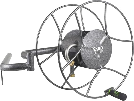 Yard Butler Hose Reel, 180 Degree Swivel, Wall Mount, 100-Foot Hose
