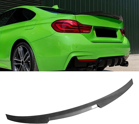 Spoiler Wing Rear Spoiler Compatible with BMW 4 Series F32 Coupe | Trunk Tail Rear Trunk Lid Fit for 428i 430i 435i 440i Coupe F82 M4 Coupe 2015-2020,Carbon Fiber Look - M4 Style