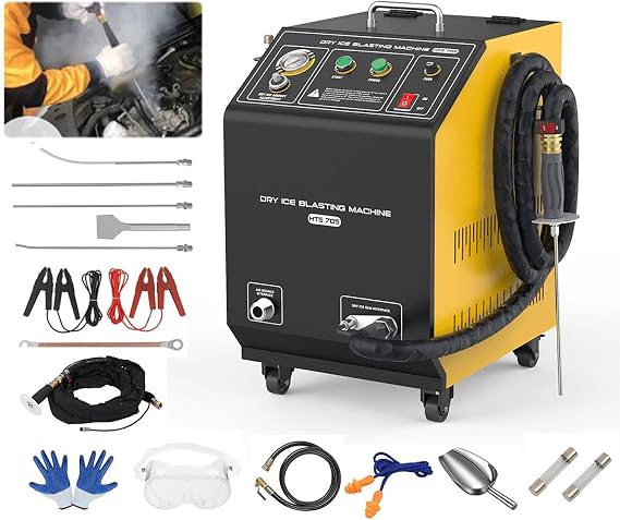 HTS705 Dry Ice Blasting Machine, 11 lb Hopper, 4 Nozzles, 110V