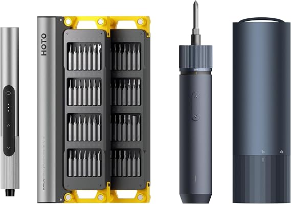HOTO SnapBloqTM S-A01 Master Precision Screwdriver Set + Electric Screwdriver Rechargeable, 3.6V Cordless Screwdriver Set USB-C, 3 Torque Settings