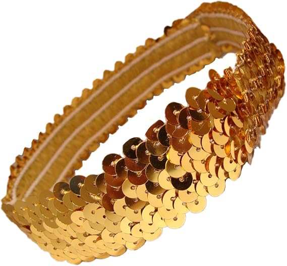 Kenz Laurenz Sequin Headbands Elastic Stretchy Headband for Girls Kids Women Flapper Roaring 20s Great Gatsby 1920s Hair Band Cute Princess Head Bands