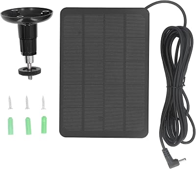 10W Solar Panel Charger, for Ring Spotlight Camera Battery and Stick Up Cam, IP65 Watertight, 360 Degree Rotatable Bracket with Compatible USB C Adapter CSP4W-DC-B