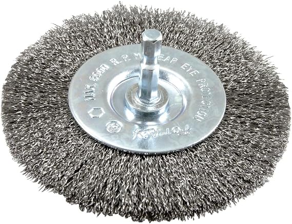 Forney 72740 Fine Crimped Wire Wheel Brush, 4" with 1/4" Hex Shank