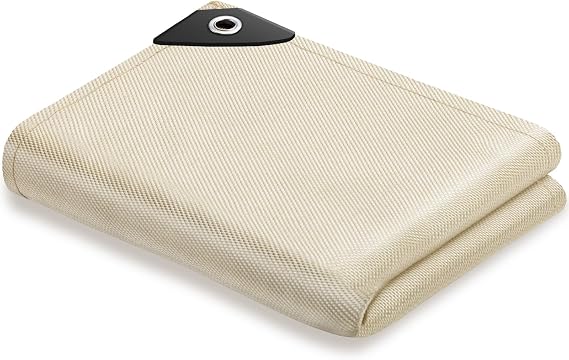 Welding Blanket Fire Resistant - Extra Large 8x10 ft Welding Blanket Fire Resistant 1022 F High Temp Heat Shield Blankets Insulation Fire Curtain for Soldering, Grill, Industrial, Smoker, Camping
