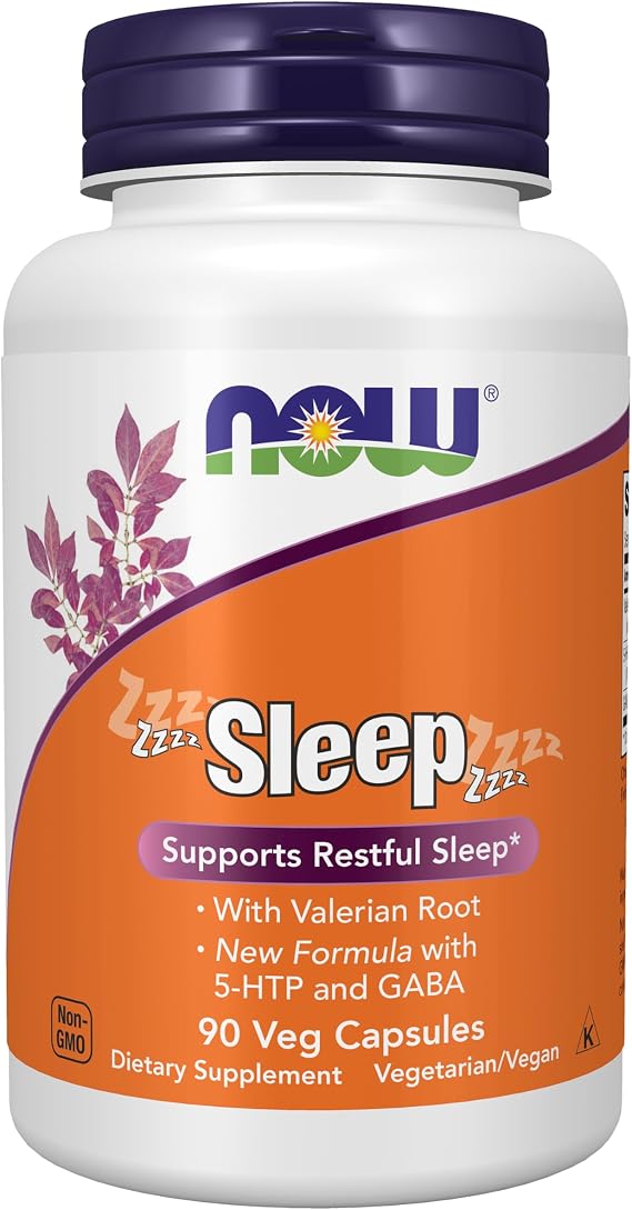 NOW Foods Supplements, Sleep with Valerian Root Extract Plus Hops, Passionflower and GABA, Botanical Sleep Blend*, 90 Veg Capsules