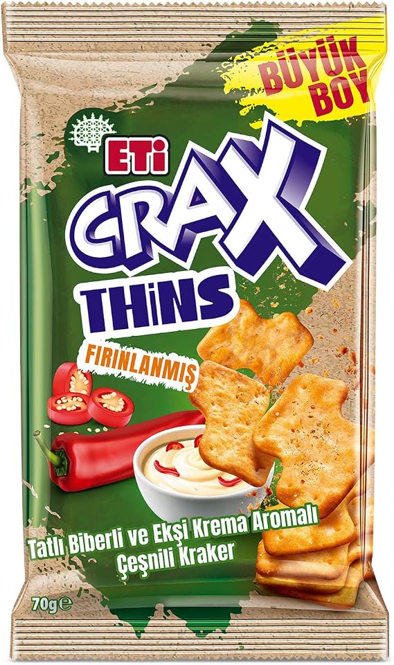 Eti Crax Thins Tatlı Biberli Ekşi Kremalı Kraker 70 g