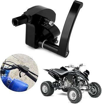 AnXin ATV Thumb Lever Control Throttle Housing Assembly Universal 7/8" CNC for Raptor 700 King Quad KFX450R Banshee 350 Warrior 350 YFZ450 Sportrax 450 TRX250R TRX450R ATV Quad Black