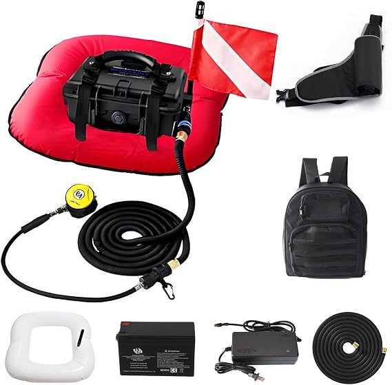 Scuba Diving Ventilator System, Diving Equipment Diving Toys Floating Air Pump, with Telescopic Pipe & Breathing Regulator, Maximum Diving
