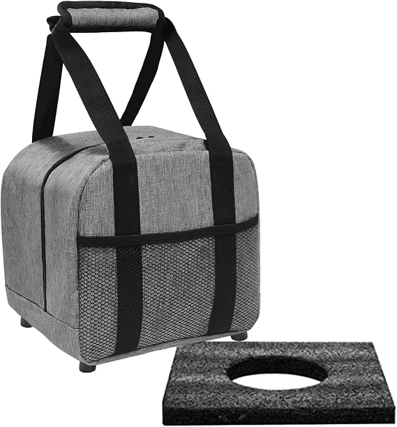 Single Bowling Ball Bag 22x22x20cm Ball Organizer Holder with Padded Portable Tote with Mesh Pocket Compact Bowling Accessories