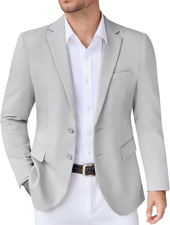 COOFANDY Mens Casual Knit Blazer Stretch Sport Coat Two Button Suit Jackets | Two Buttons,Knit, Lightweight,Fashion,Wedding,Casual,Business