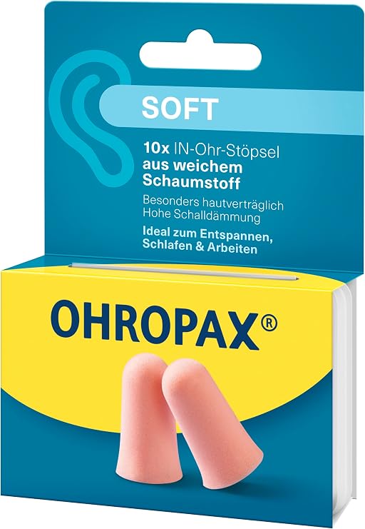 Ohropax Soft Foam Ear Plugs (10 Ear Plugs)