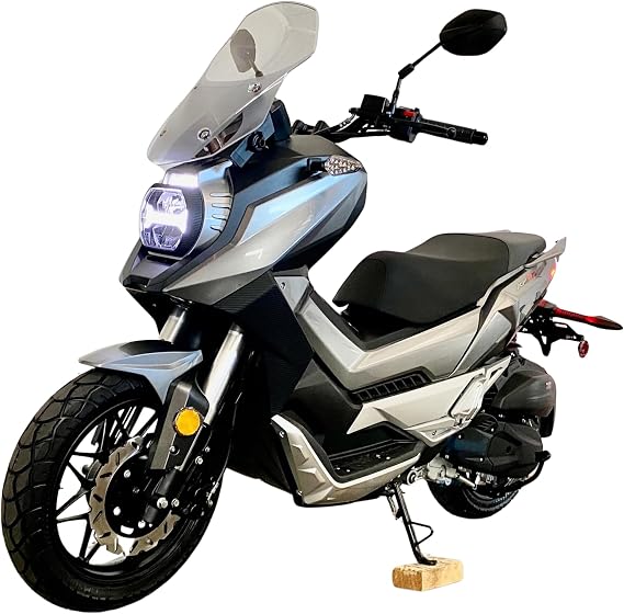 Lifan KPV 150 | 150cc Adventure Scooter | Fuel-Injected | Liquid-Cooled | Automatic CVT | 98 MPG | Front & Rear Disk Brakes | USB Port | Gas EFI ADV Scooter | Street Legal Delivery Moped with Storage