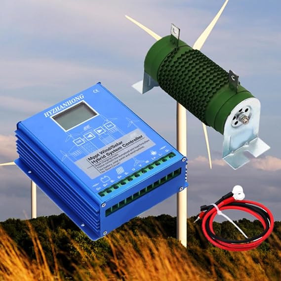 12V,HYZHANHONG 5000W Household Wind Turbine Controller,12V/24V/48V MPPT Hybrid Boost Controller for Wind Turbine Generator Charger Battery with LCD Display