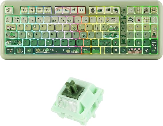 KiiBoom Phantom98 Lite 96% Mechanical Gaming Keyboard with Matcha Latte V2 Linear Mechanical Switch Set