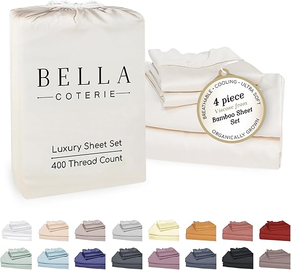 Bella Coterie Luxury Bamboo Viscose King Size Sheet Set