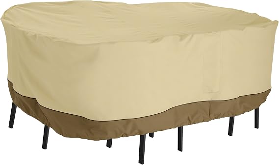 Classic Accessories Veranda Water-Resistant 108 Inch Rectangular Patio Bar Table & Chair Set Cover, Patio Covers for Outdoor Furniture