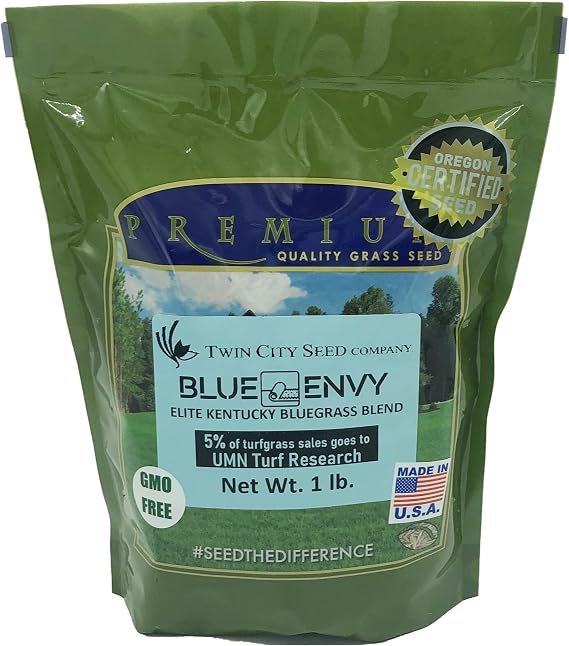 Twin City Seed Co. Blue Envy, Kentucky Bluegrass Blend, 1 lb Bag