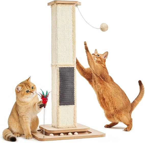 33" Tall Cat Scratching Post, 5" Large Diameter Sisal Scratch Post