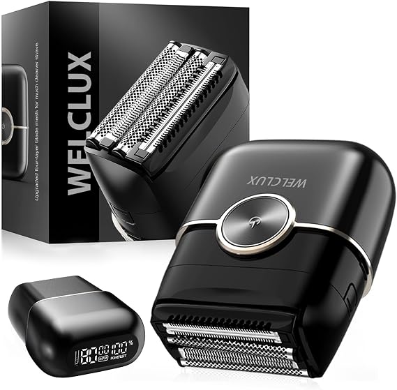 Electric Foil Shavers for Men: Mini Electric Razor with 4 Floating Blades & Big LED Display - Foil Shaver for Men with 2 Gears Adjustable - Face Shaver with IPX7 Waterproof,USB Type C