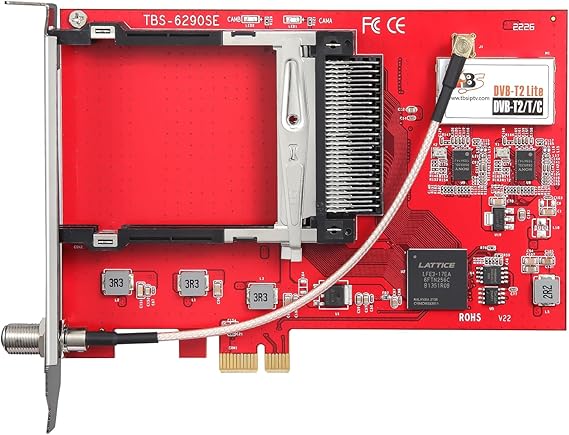 TBS6290se DVB-T2/T/C Dual PCI Express Terrestrial Cable TV Tuner Card with Dual CI Slot for FTA and Encrypted TV Channels