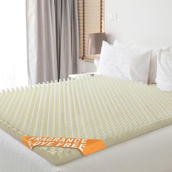 Vaunn Medical Egg Crate Mattress Topper, Fragrance-Free, Dye-Free, Convoluted Foam for Pain Relief on Pressure Sores, Ventilated Therapeutic Support and Recovery, Hospital Bed Twin (78" x 34")