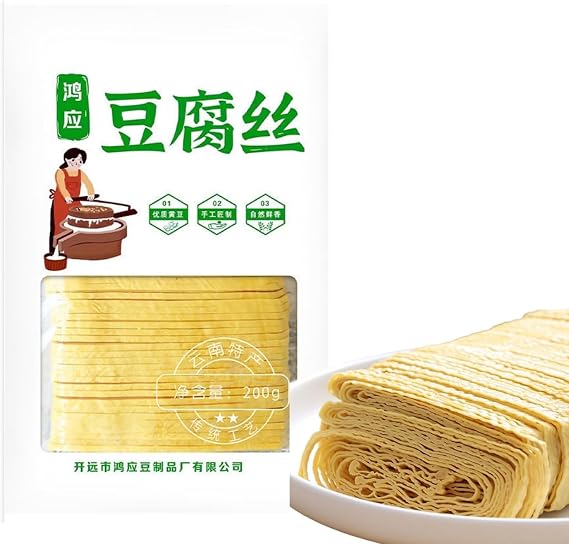 SntCrave Dried Tofu Skin Shreds 200g, Vegan High Protein Beancurd Strips