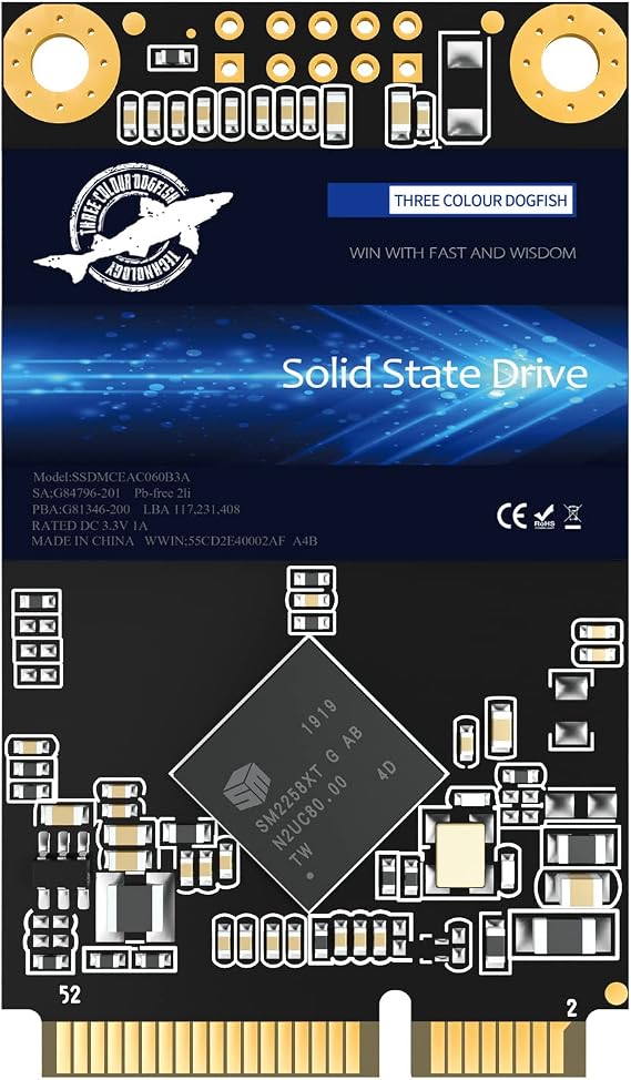 SSD mSATA 120GB Dogfish Internal Solid State Drive High Performance Hard Drive for Desktop Laptop SATA III 6Gb/s (120GB MSATA)