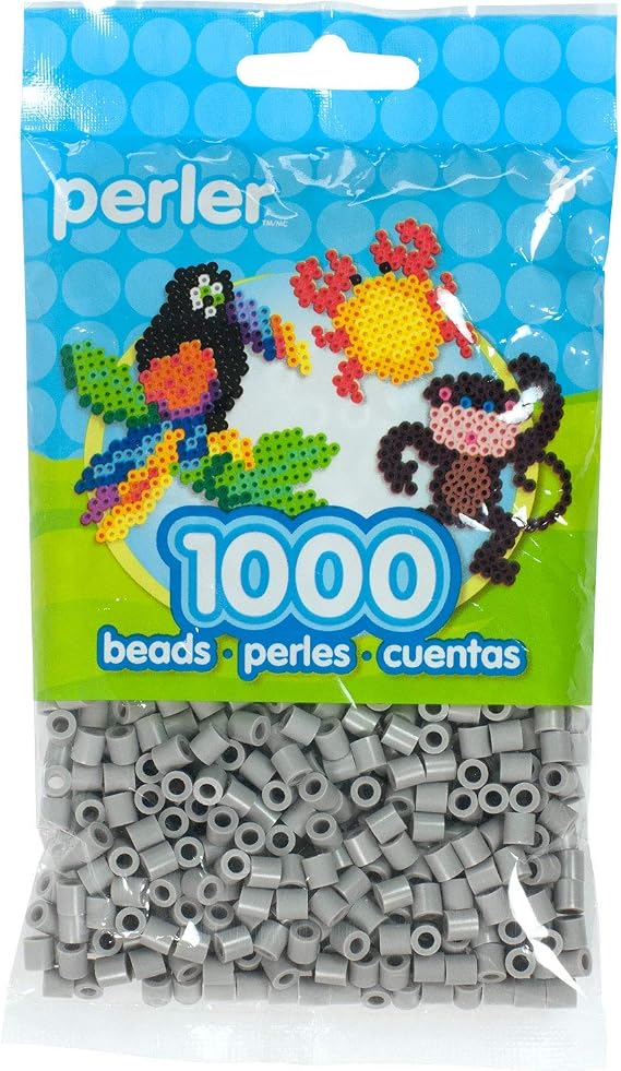 Perler Beads Fuse Beads for Crafts, 1000pcs, Gray