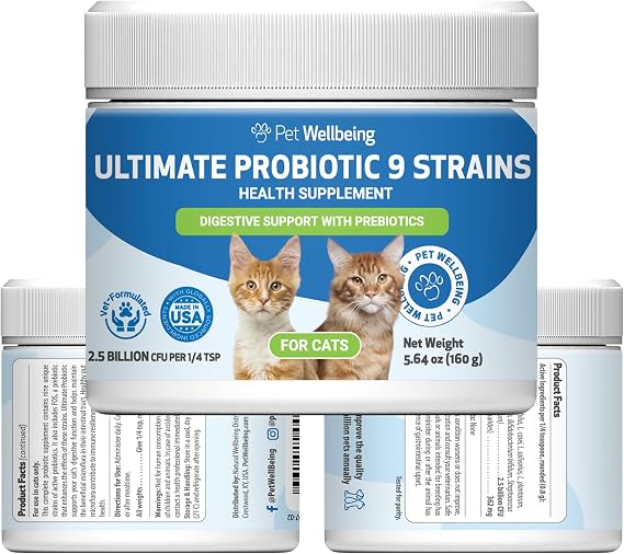 Pet Wellbeing Ultimate Probiotic 9 Strains for Cats - Gut Health, 160 g