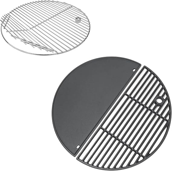 Grisun 19.5" Round Grill Grate for Akorn Kamado Ceramic Grill,19.5" Cast Iron Upgraded Round Grill Grates for Akorn Kamado Ceramic Grill, Pit Boss K24,