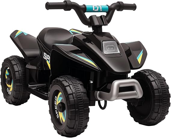 Aosom 6V Kids ATV 4-Wheeler Ride on Car for 18-36 Months Old Toddlers Black