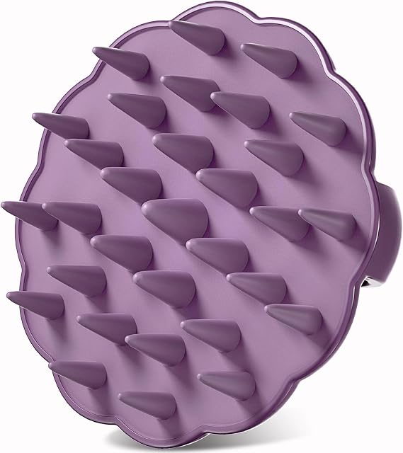 MTDLYICE Scalp Massager Hair Growth, Scalp Scrubber Wiht Silicone Bristles, Head Massager Scalp, Wet Dry Hair Care Scalp Scrub for Women Man (Purple)