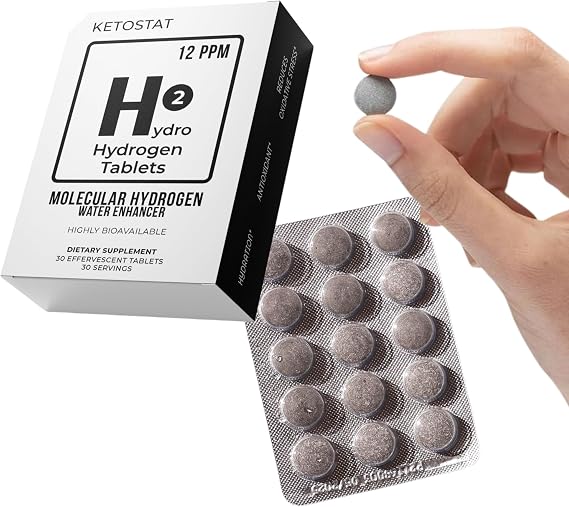 Hydrogen Water Tablets 30 Count for Drinking, Creates 12 PPM Nanobubble