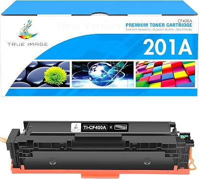 TRUE IMAGE Compatible Toner Cartridge Replacement for HP 201A CF400A 201X for HP Color Laserjet Pro MFP M277dw M277c6 M252dw M252n M277 M252 Printer Ink Black, 1-Pack