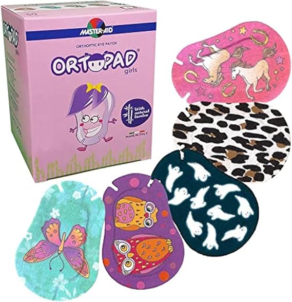 Ortopad Bamboo Girls Eye Patches, 50/bx, Butterfly Pk, Reg Size 4+ yr