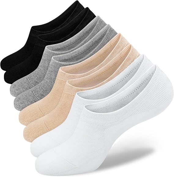 SIXDAYSOX Womens No Show Socks for Flats, Short Low Cut Cotton Liner Socks