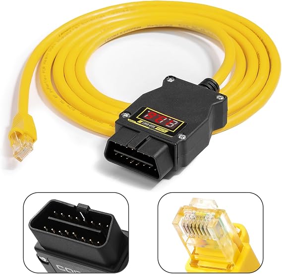 GODIAG Enet OBD2 Cable RJ45 for F/G Series Coding E-SYS ISTA ICOM Bootmod3 Bimmercode (6.6ft/2M)