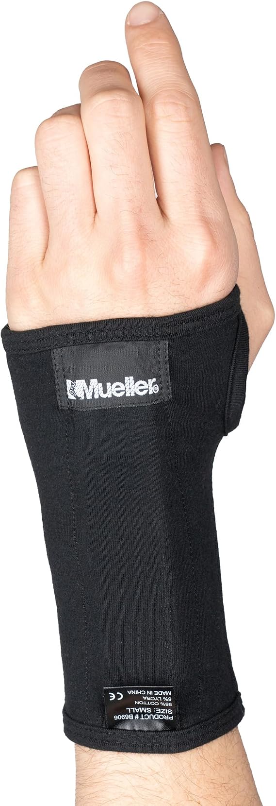 MUELLER Sports Medicine Ergo Wrist Rest with Cushion Support for Carpal Tunnel and Arthritis, Ergonomic Wrist Brace Sleeve, Reversible for Left or Right Hand, One Size Fits Most, Black