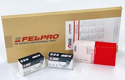 Engine Rering Kit consisting of Piston Rings, Rod and Main Bearings and Gaskets compatible with 1968-79 Chevy Chevrolet 302 327 350 5.7L