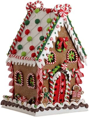 RAZ Imports - Multicolored Gingerbread House 13.5