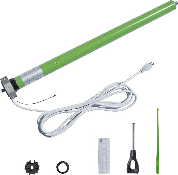 ALEKO Retractable Awning Tubular Motor UL Approved 205 Watts | DM45R | Heavy-duty galvanized steel, rust-resistant coating, secure fastening, weatherproof outdoor use, includes mounting screws