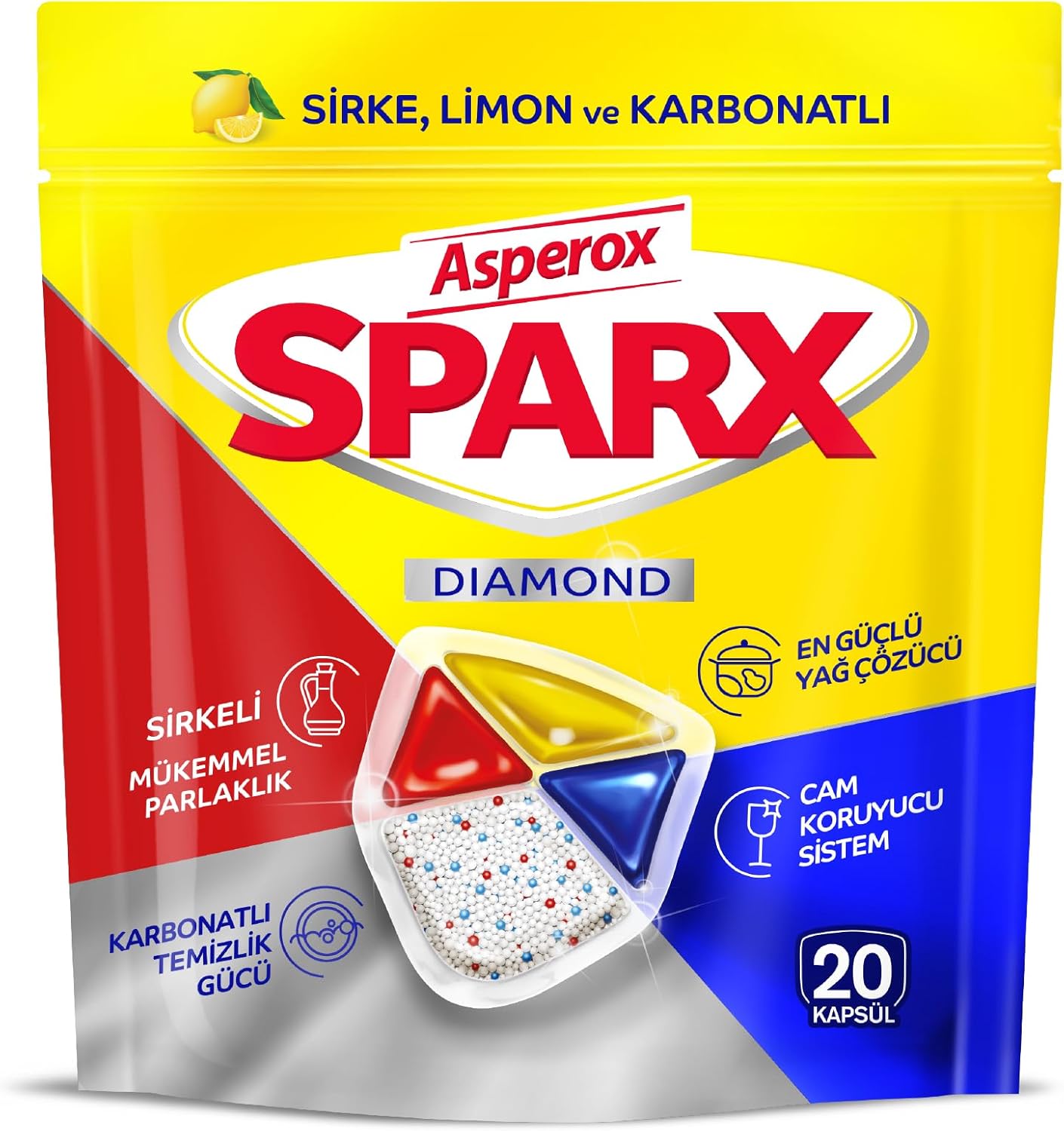 Asperox Sparx Bulaşık Makinesi Kapsülü 20li 7 paketi