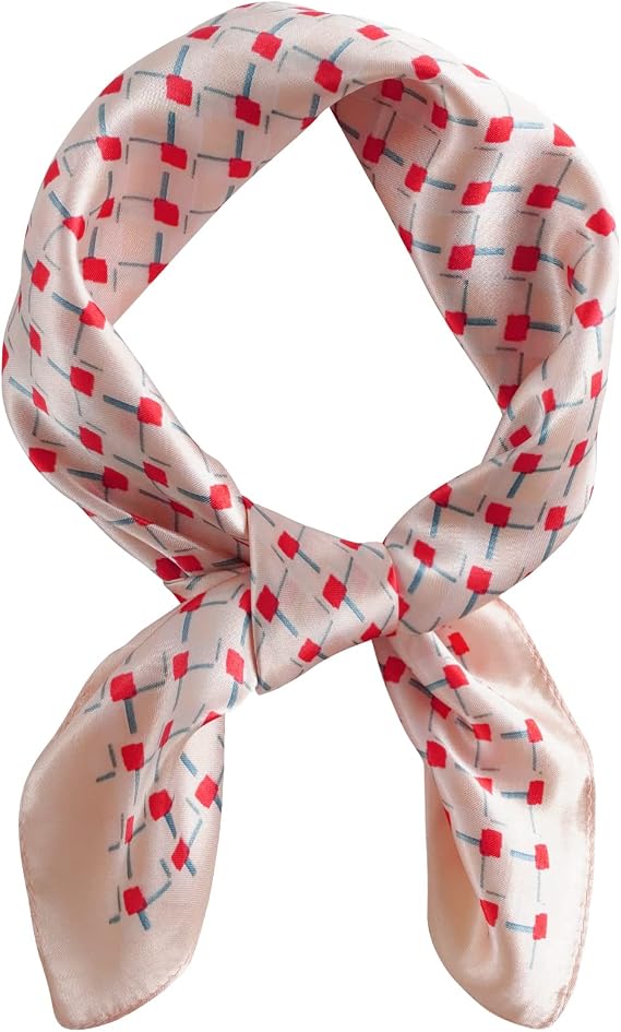 QBSM Womens 23.6 inch Satin Silk Feeling Formal Square Neck Scarf Head Hair Wraps Kerchief