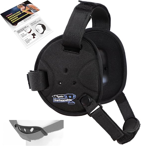 Trymaker Wrestling Headgear, Head Gear for Youth with Chin Cup & Pad | Head Under 21", Ages 49, Sorf Triple-Layer Ear Guard, 3-Point Adjustment System, MMA, Jiu-Jitsu, BJJ