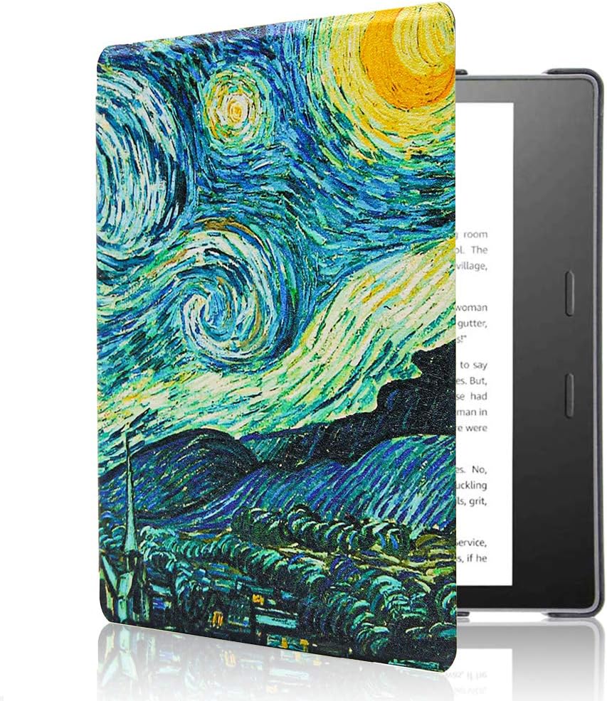 CoBak for Kindle Oasis Case 10th and 9th Generation 7 Inch Premium PU Leather Smart Cover with Auto Sleep Wake Feature for Kindle Oasis, Slim Fit, Starry Night
