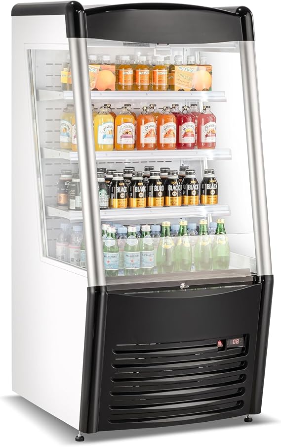 Commercial Open Air Slope Refrigerator, ETL Display Fridge Cooler Merchandiser, Grab And Go 29" W 8.6 cu. ft.