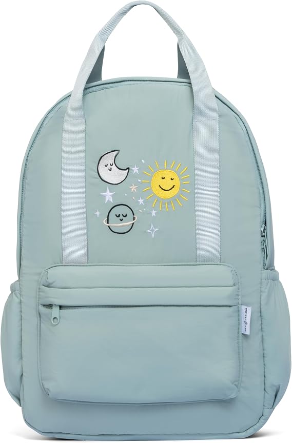 Lucy Darling Celestial Skies Backpack Soft Toddler & Preschool Bag for Boys or Girls Lightweight, Starry, Durable Side Pocket, Adjustable Straps Gift for Kids