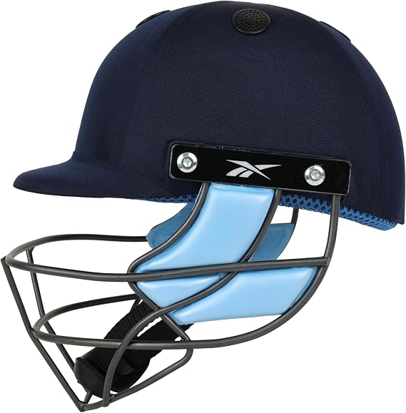 Reebok Master Blaster Cricket Helmet (Fixed Steel Grill) Lightweight, Multicolor (Medium)